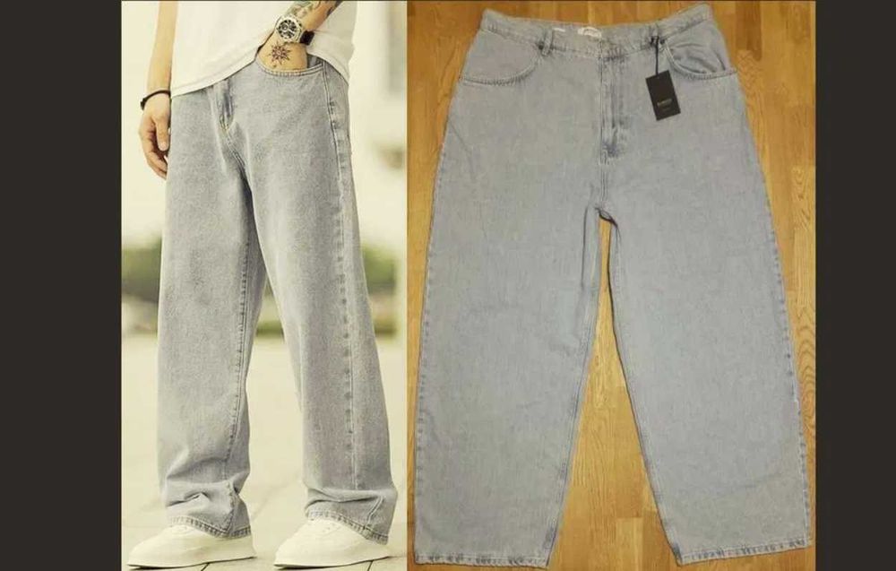 Burocs szerokie proste baggy Y2K 90s W38 L34 loose W40 L32 w36 pas100
