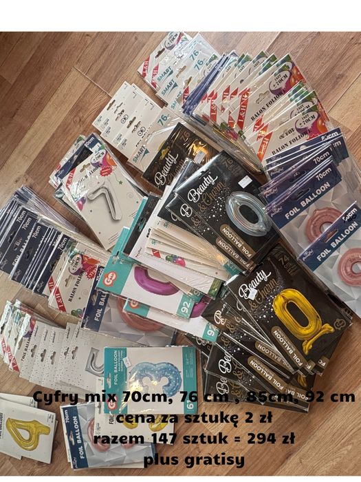 Balony cyfry mix na hel tanio 147sztuk