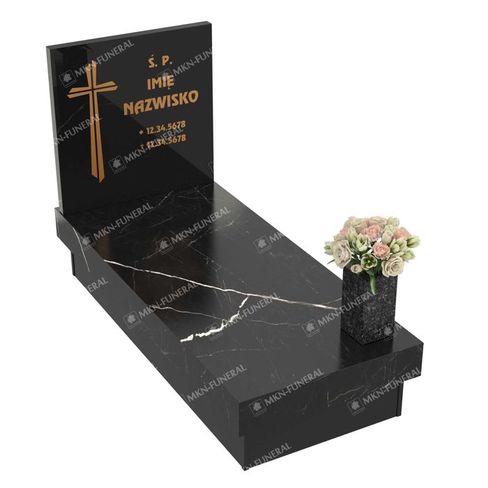 Nagrobki kompozytowe FAT różne zwory marmuru, montaż w całej Polsce.