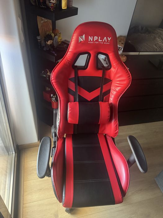 Cadeira Gaming NPLAY Vermelha/Preta – Como Nova!