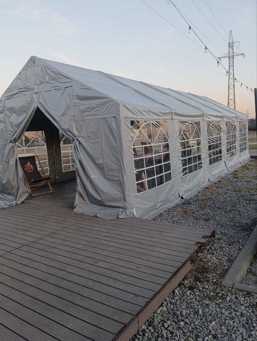 Namiot ogrodowy 4x10 m – gastronomiczny – stan bardzo dobry kompletny
