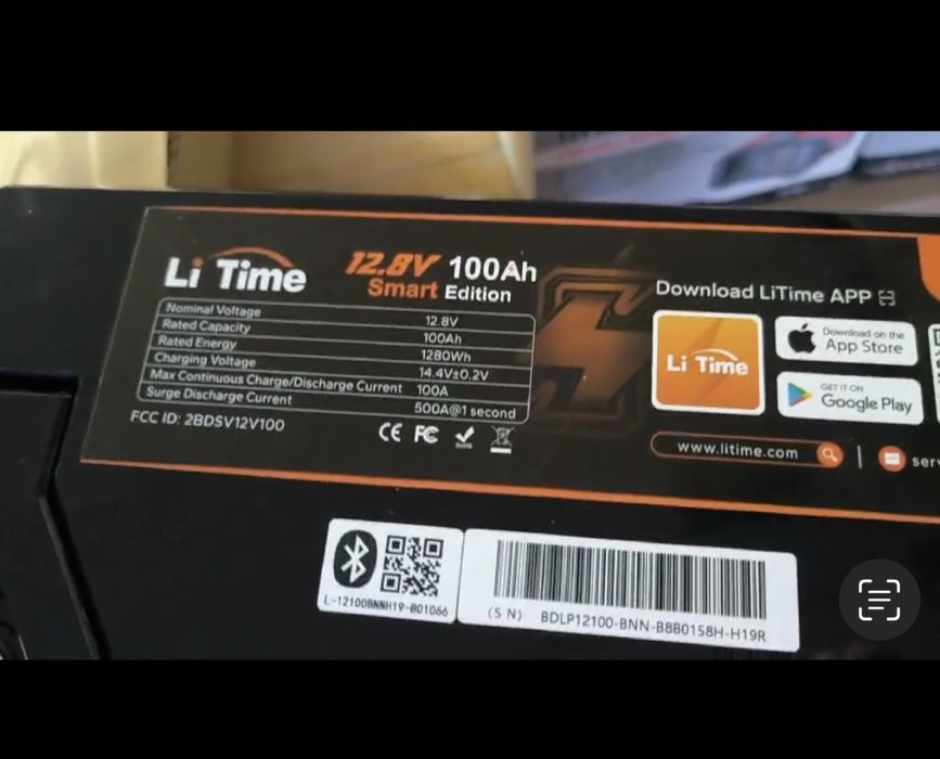 LifePo4 100AH 12.8V Li Time(1280 Wh)Bluetooth