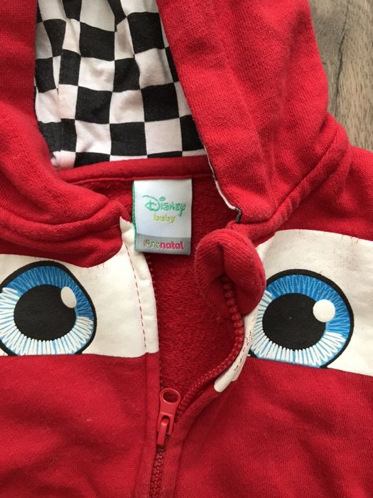 Czerwona bluza z kapturem Auta Disney baby 62 cm Zygzak McQueen