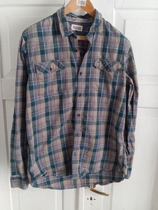 Koszula męska w kratkę marki Hilfiger Denim r. XL