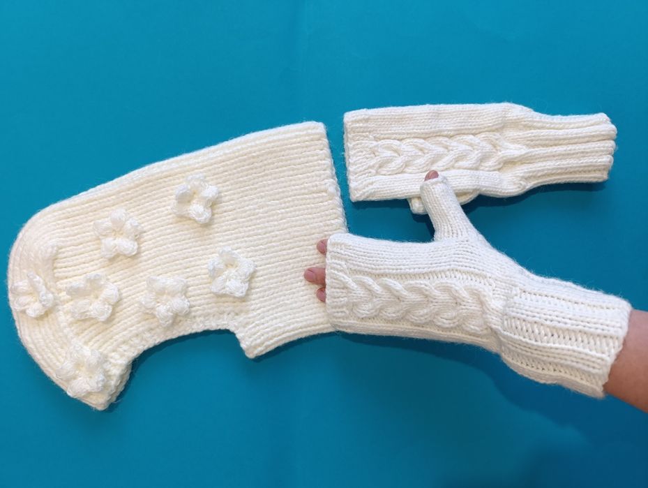 Капор квіти ексклюзив в'язаний Капор Балаклава