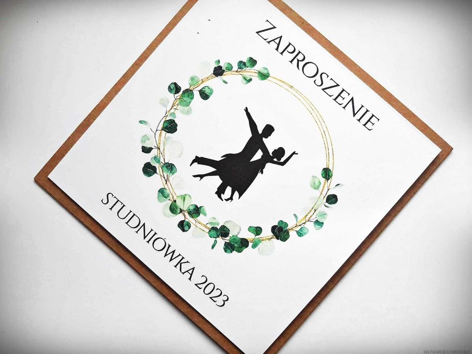 Zaproszenie na Studniówkę z kwiatami, wiankiem