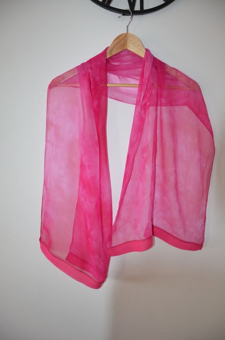 Jaeger chusta szal 100% silk jedwab róż