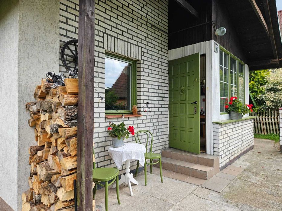 Domek letniskowy, całoroczny. Czereśniowy domek w Borach Tucholskich.