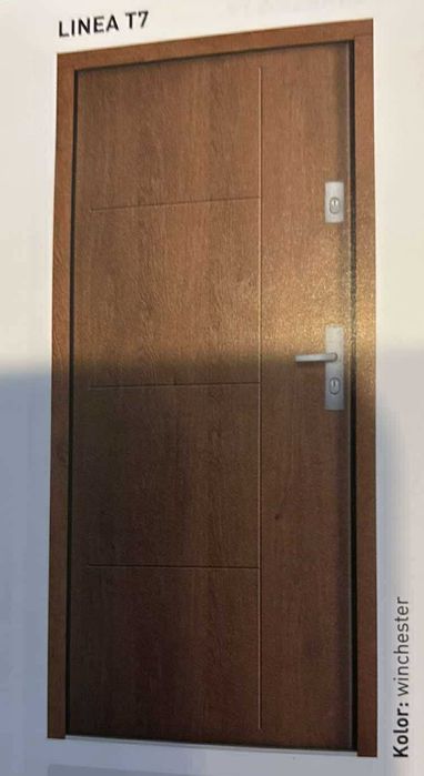 Sprzedam Drzwi Zewnętrzne Nowe 90-Prawe(kolor Winchester)