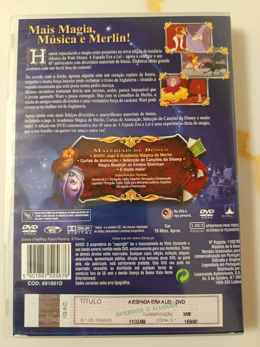 DVD Disney a espada era a lei