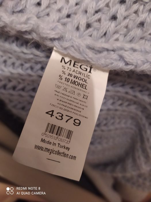 Sweter damski kardigan wełniany płaszcz narzutka moher rozmiar UNI