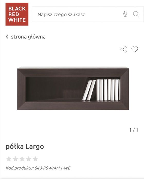 Półki wiszące Largo Black Red White x 2