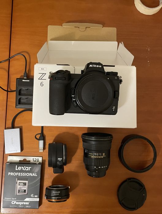 Nikon Z6 + Nikon FTZ + Tokina 17-35 F4.0 + Cartao 128 GB + Extras
