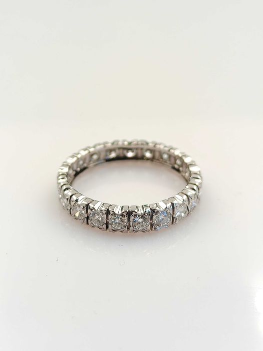 Obrączka 1,26ct z naturalnymi diamentami, brylantami. Pierścionek eternity, Certyfikat