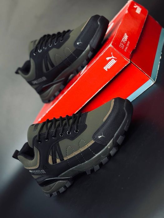 Термо кроссовки Пума хаки / Puma termo gore-tex waterproof / 36-50