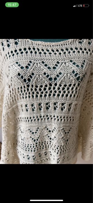 Azurowe poncho sweter M-L Only