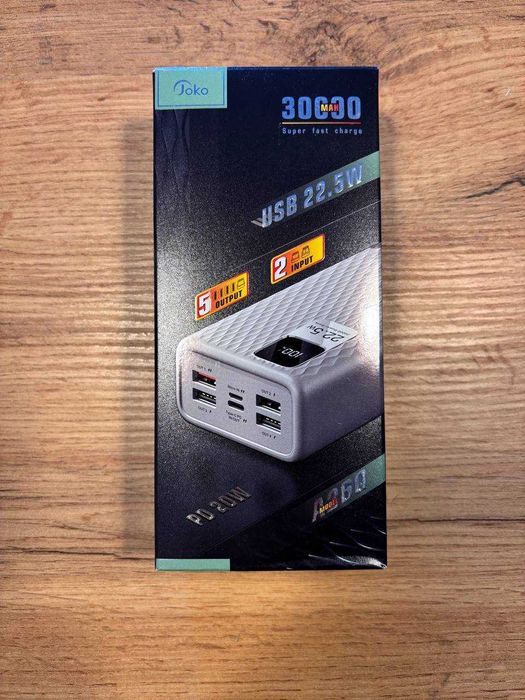 Павербанки ОПТ 20000, 30000 мАч, быстрая зарядка, 22,5W, Konfulon Joko