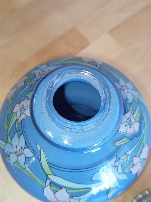 Candeeiro de Petróleo em Vidro Pintado