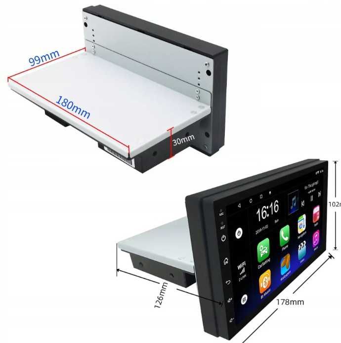 ANDROID 14- 2/32 GB Nawigacja usb wifi RDS mirror link - 1 DIN 7"