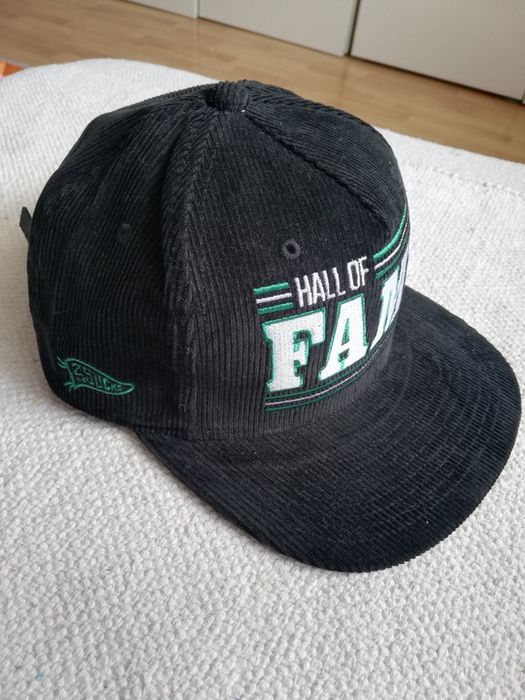 Czapka z daszkiem full cap sztruks skóra 56cm