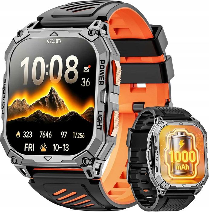 Smartwatch męski Hwagol i155 2,01" 1000mAh BT IP68 monitoring tętna snu