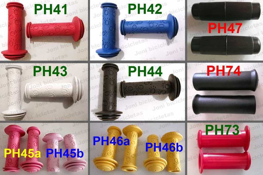 Punhos de guiador de bicicleta e de mota