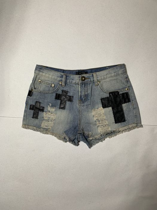 Gothic distressed шорти готичні шорти y2k готичний