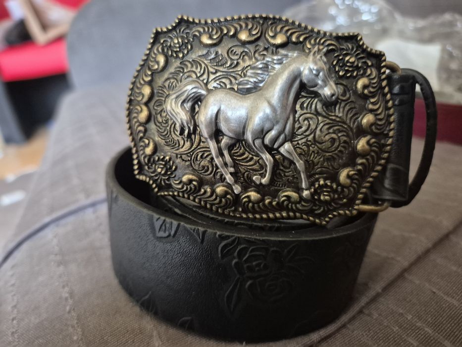 Nowy pasek kowbojski metalowa klamra Western Texas Donald Trump