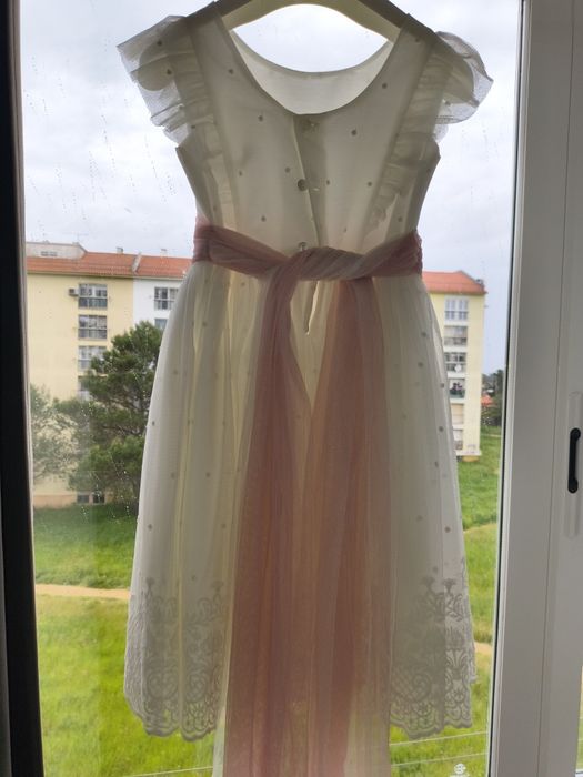 Vestido de 1a Comunhão Pano Branco – 8 anos
