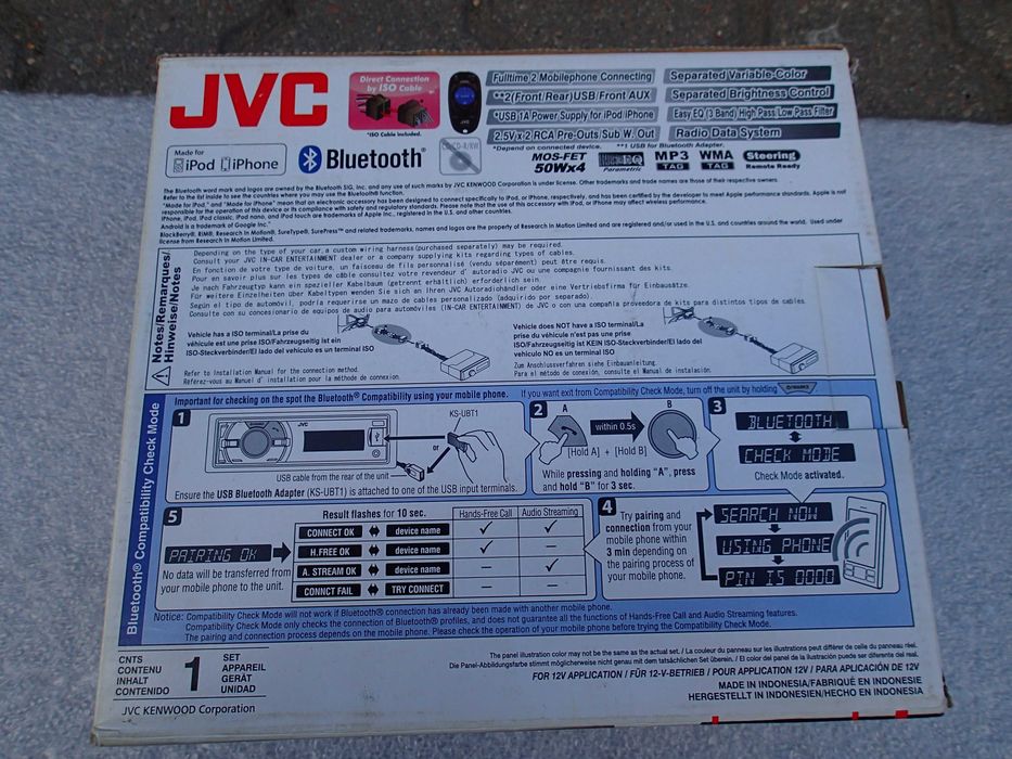 NOWE!!! Radio samochodowe JVC KD-X50 BT bluetooth / aux / usb / CarPlay / Android Auto