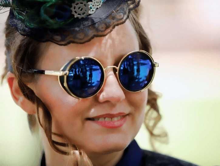 Okulary przeciwsłoneczne okrągłe lenonki steampunk retro punk - CYBER.
