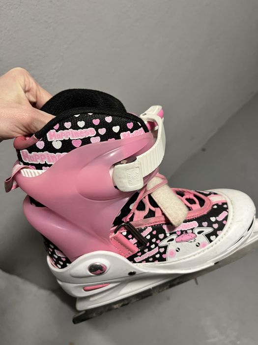 Łyżwy dla nastolatki regulowane, wiązane,