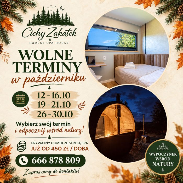 Cichy Zakątek – Domek z balią i sauną | Forest SPA House | Blisko Radomia l Klimatyzacja