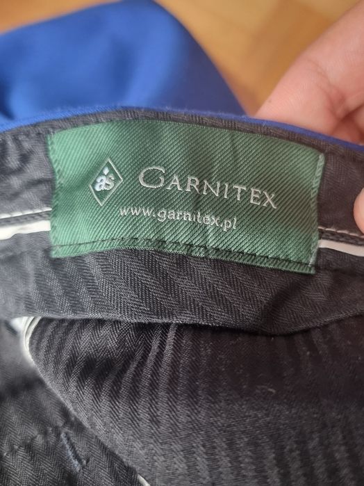Garnitury męski niebieski habrowy elegancki w bardzo dobrym stanie