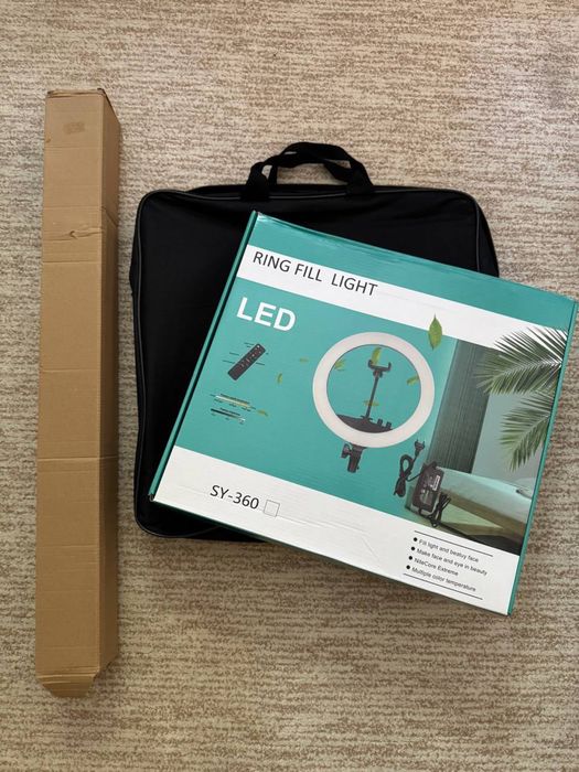 Кільцева селфи LED лампа + штатив