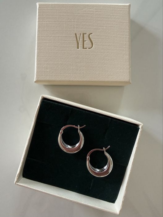 Kolczyki Srebro 925 srebrne Chunky Hoops minimalistyczne YES