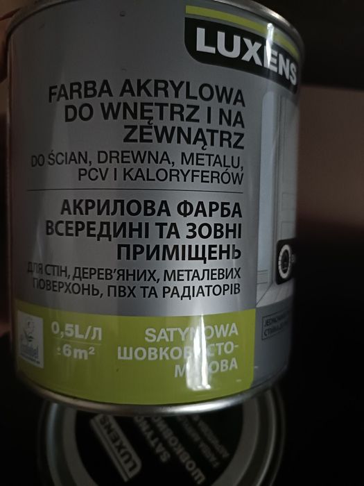 Emalia akrylowa jednowarstwowa 0.5 l Black Satynowa LUXENS