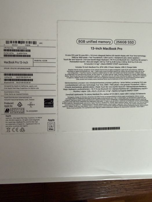 MacBook Pro 2023 M2 touch bar stan idealny Bydgoszcz