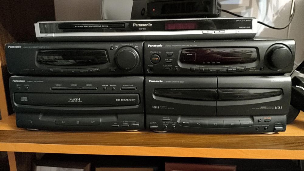 Wieża muzyczna panasonic + 2 głośniki + pilot