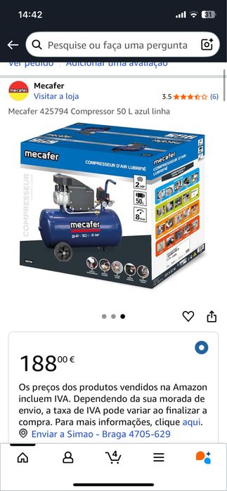 Compressor de ar mecafer novo na caixa