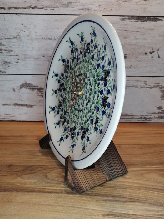 Zegar ceramiczny ścienny wiszący 27,5 cm ceramika Z.C. Bolesławiec