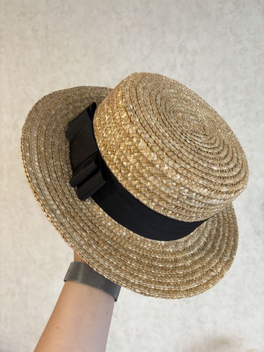 Шляпка соломʼяна класична зі стрічкою