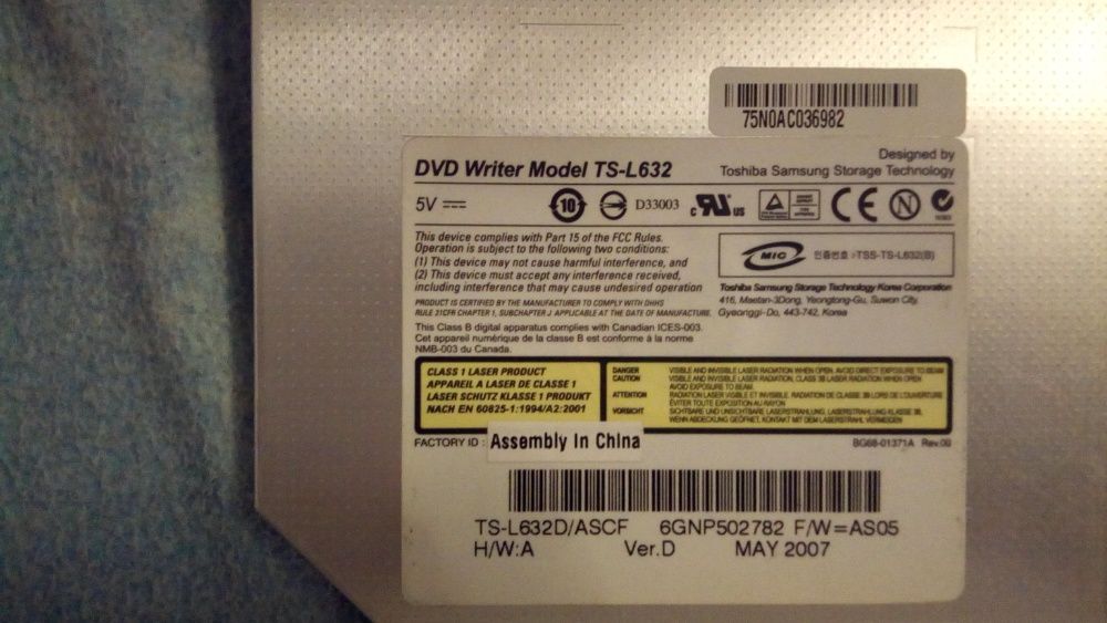 Toshiba Samsung TS-L632 DVD RW (Laptop)