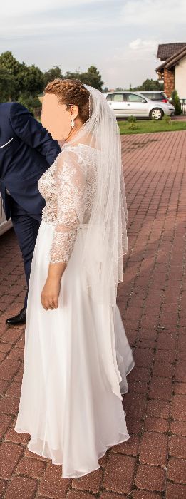 Romantyczna suknia ślubna z welonem