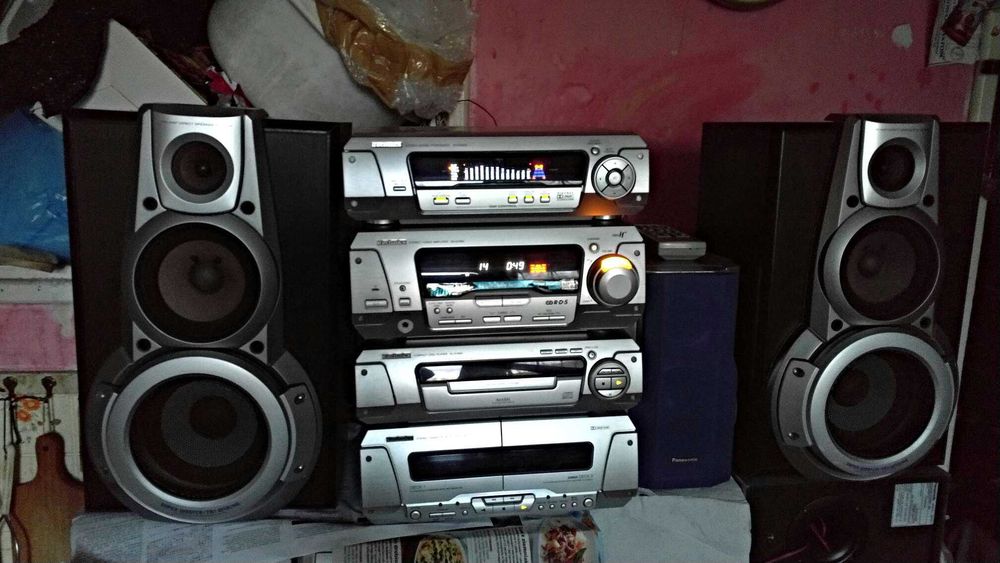 wieza TECHNICS cały komplet z pilotem radio RDS TPS kasety CD