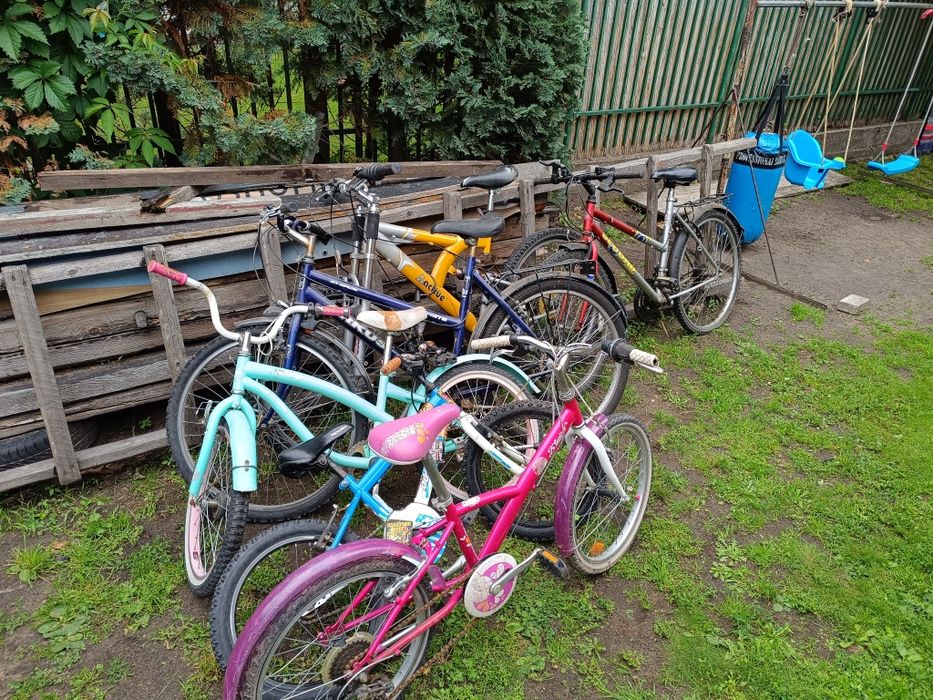 6 rowerów w różnych stanach cena za całość