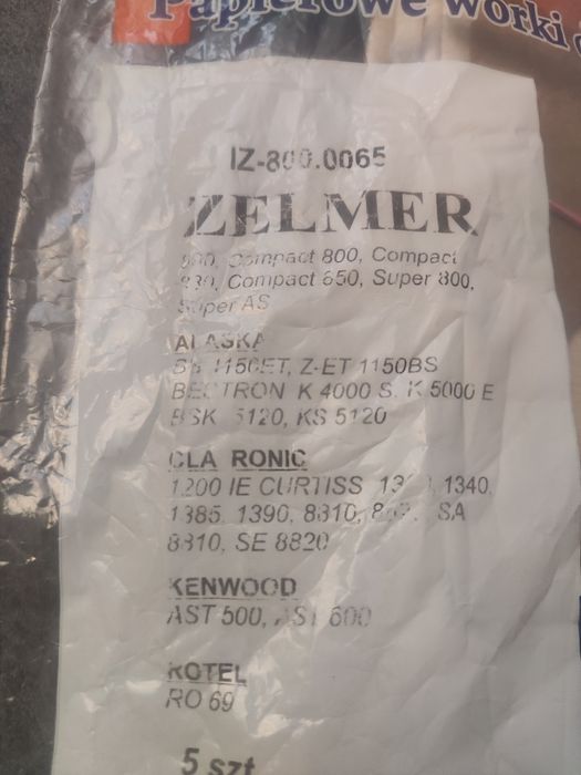 Worki do odkurzacza zelmer