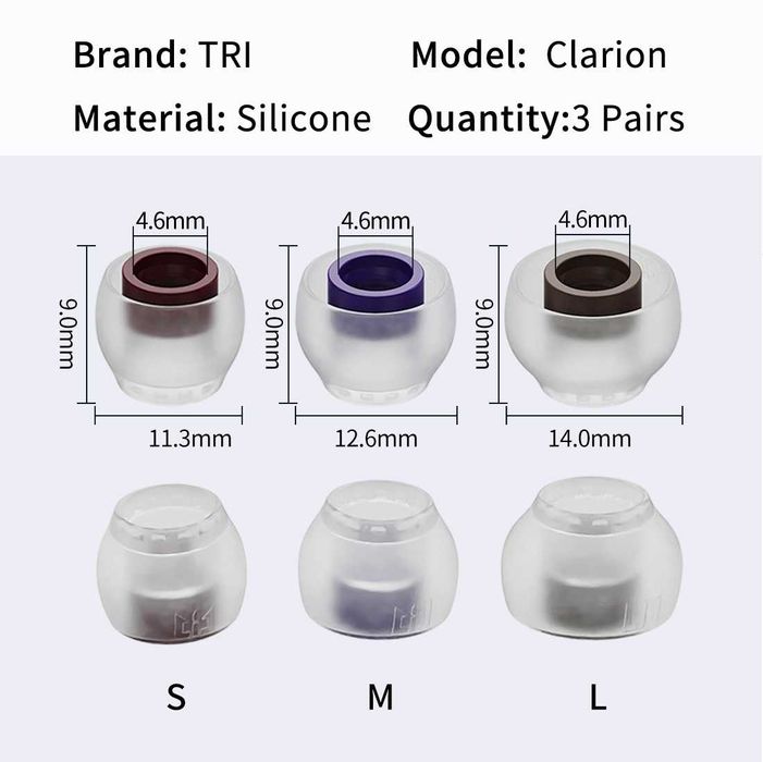 ‼️ TRI Clarion - силиконовые амбушюры с жестким сердечником (S/M/L)