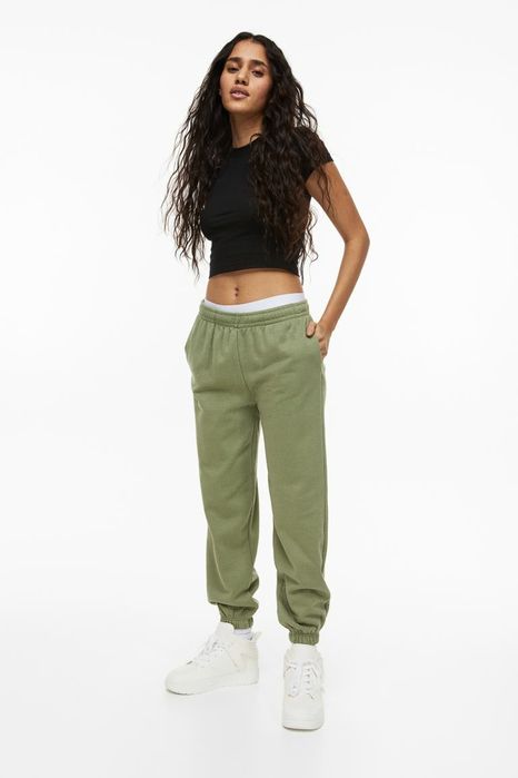 Штани спортивні хл оликові хакі H&M