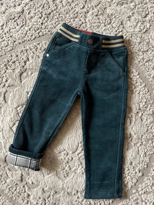 Дитячі теплі вельветові штани на флісі для хлопчика на резинці 92-122